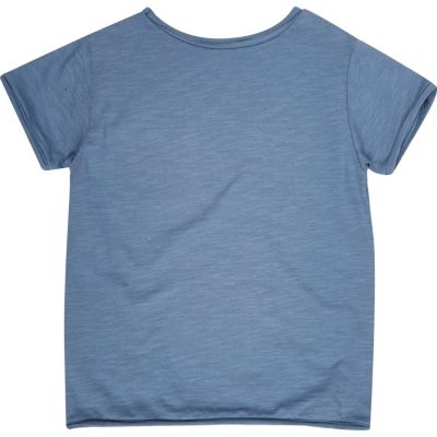 Mini boys denim blue crew neck t-shirt